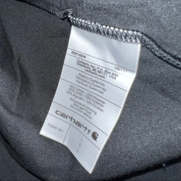 Carhartt Relaxed Fit Black Polo Shirt. Size L - Picture 7 of 8